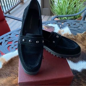 Donald J. Pliner Black Suede Loafers